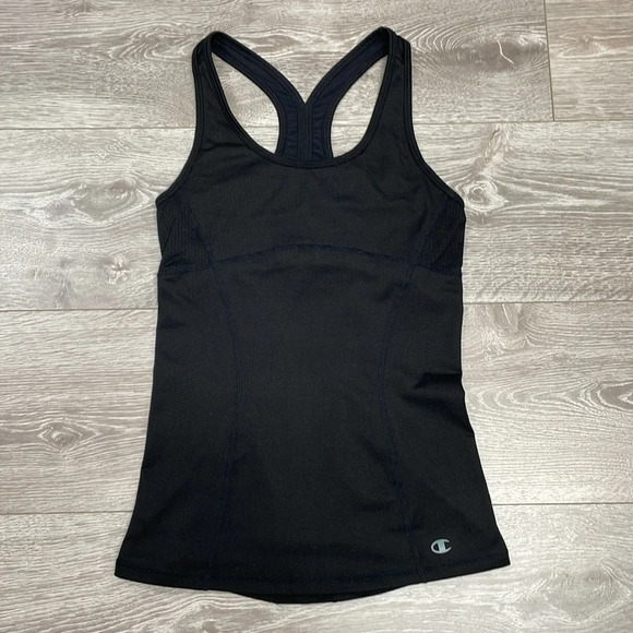Champion Performance Black Racerback Tank Built In Bra Back Keyhole Opening S - Picture 3 of 13